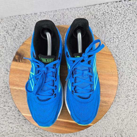 New Balance Mens 9EE Wide 2E Fresh Foam 680v8 Blue Oasis Lime Leaf Running Shoe - Picture 5 of 12